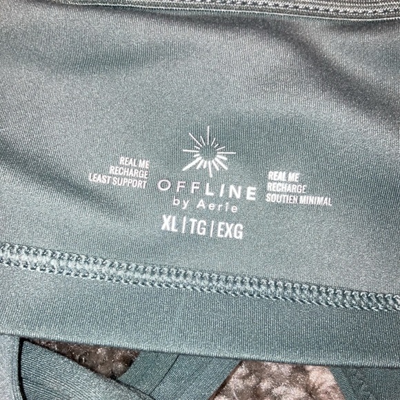 OFFLINE By Aerie Real Me Recharge Least Support Green Sports Bra Size XL - Picture 3 of 4